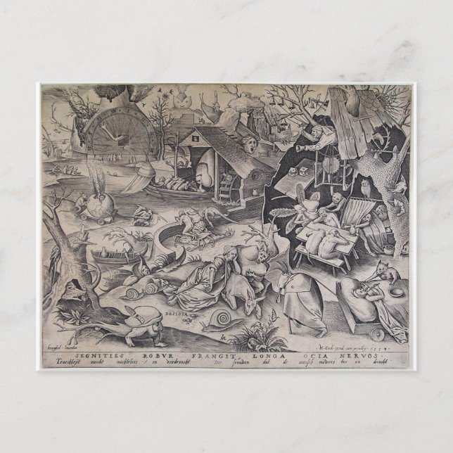Carte Postale La paresse par Pieter Bruegel l'Ancien (Devant)
