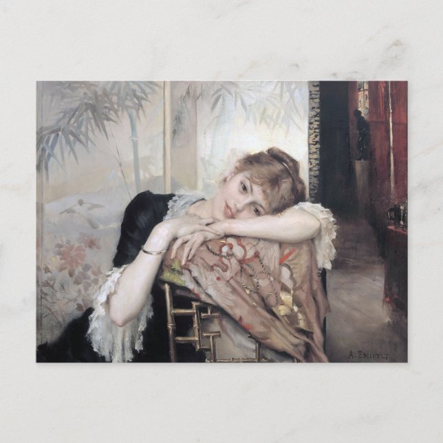 Carte Postale La Parisienne par Albert Edelfelt 1883 (Devant)