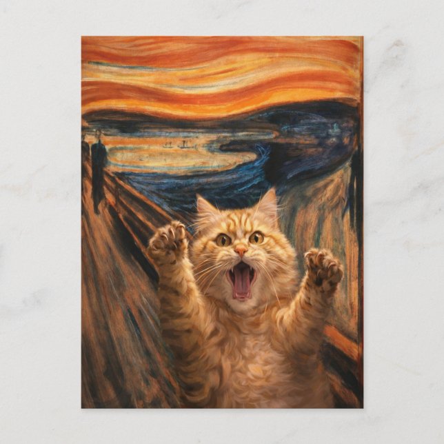 Carte Postale La parodie d'art du chat dans Le Cri               (Devant)