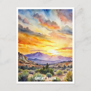 Carte Postale La peinture aquarelle du parc national Great Basin