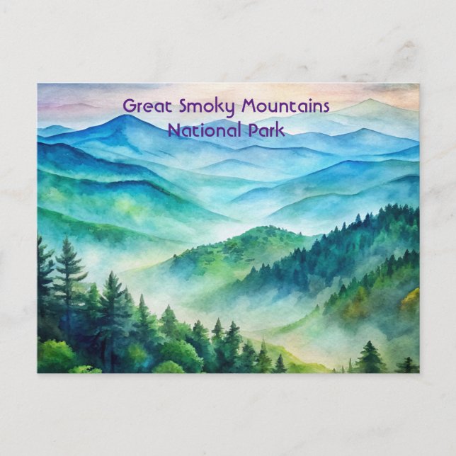 Carte Postale La peinture du parc national des Great Smoky Mount (Devant)