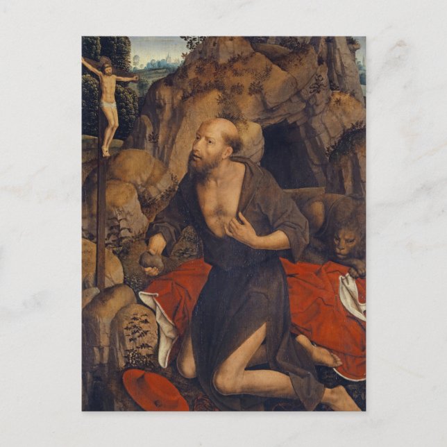 Carte Postale La pénitence de Saint Jérôme par Hans Memling (Devant)