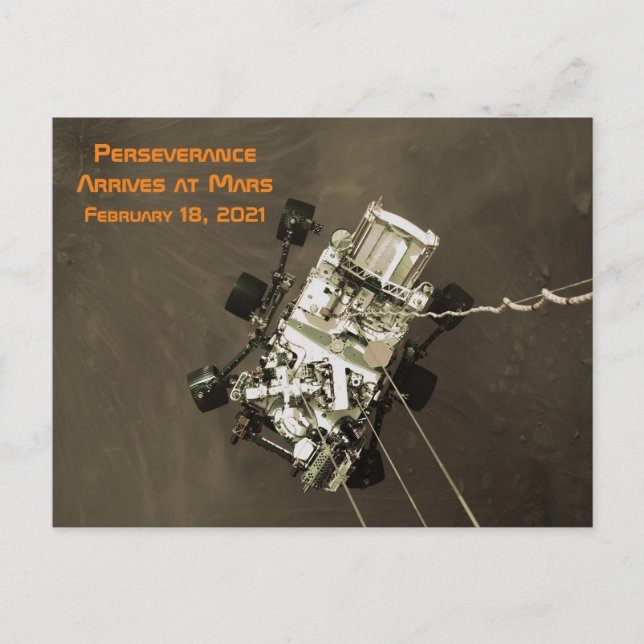 Carte Postale La persévérance arrive sur Mars (Semi-Gloss) (Devant)