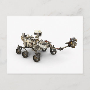 Carte Postale La Persévérance Mars Rover Sur Arrière - plan Blan