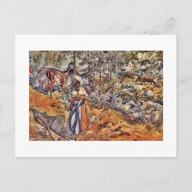 Carte Postale La petite fille dans le pré (Devant)