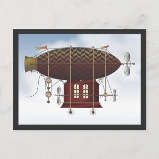 Carte Postale La Petite Rouge Steampunk de l'Aéronef