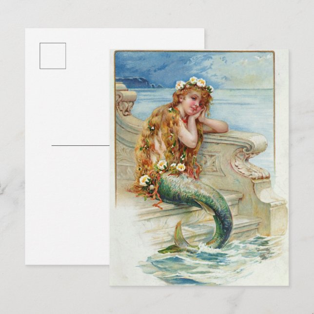 Carte Postale La Petite Sirène, de Hans Christian Andersen  (Devant / Derrière)