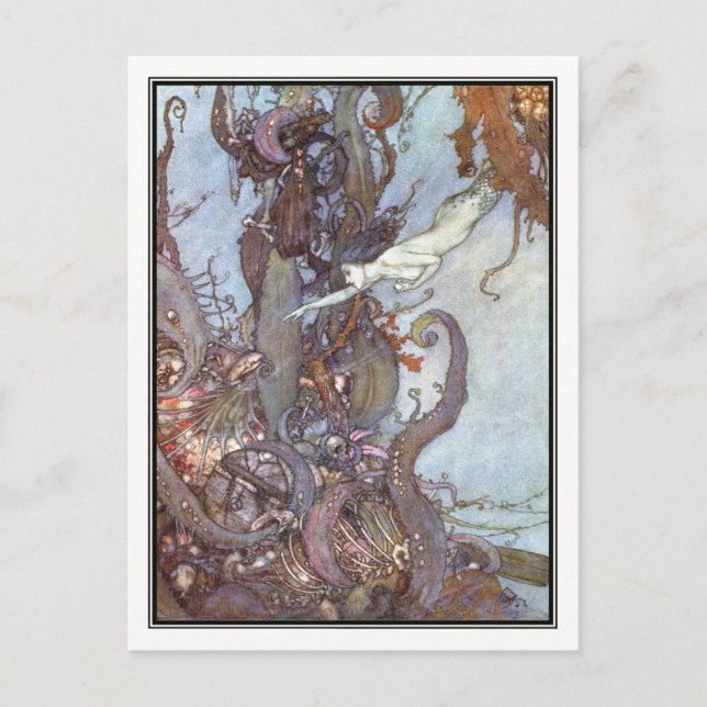 Carte Postale La petite sirène d'Edmund Dulac (Devant)