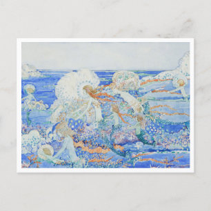 Carte Postale La petite sirène - Les sirènes jouent dans le Surf