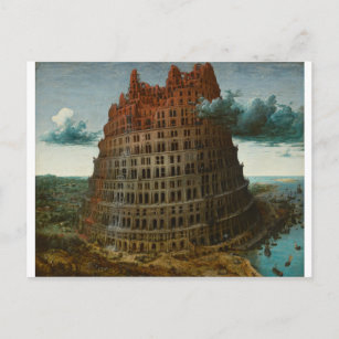 Carte Postale La petite tour de Babel par Pieter Bruegel