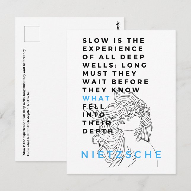 Carte Postale La philosophie de l'âme profonde cite Nietzsche (Devant / Derrière)