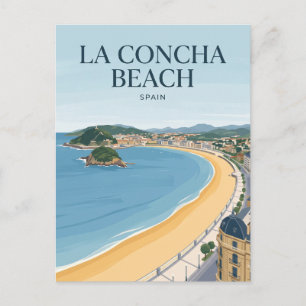 Carte Postale La plage de La Concha en Espagne