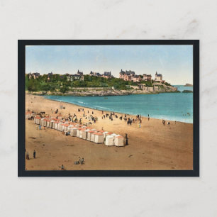Carte Postale La plage, Dinard, France vintage Photochrom