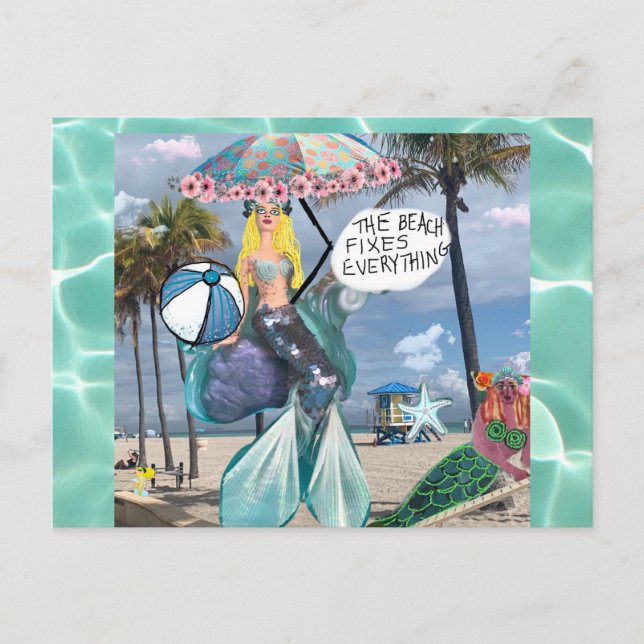 Carte postale - la plage fixe tout (Devant)