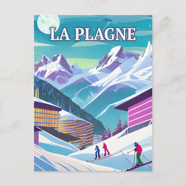 Carte Postale La Plagne : Aventures Alpines et Splendeur enneigé (Devant)