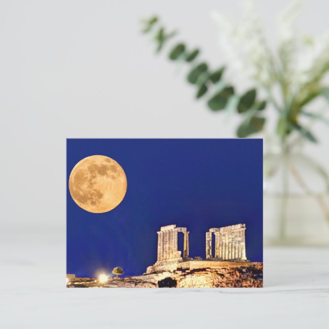 Carte Postale La pleine lune au temple de Poseidon Sounio (Debout devant)