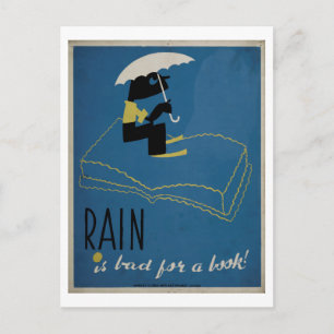 Carte Postale La pluie est mauvaise pour un Poster vintage de li