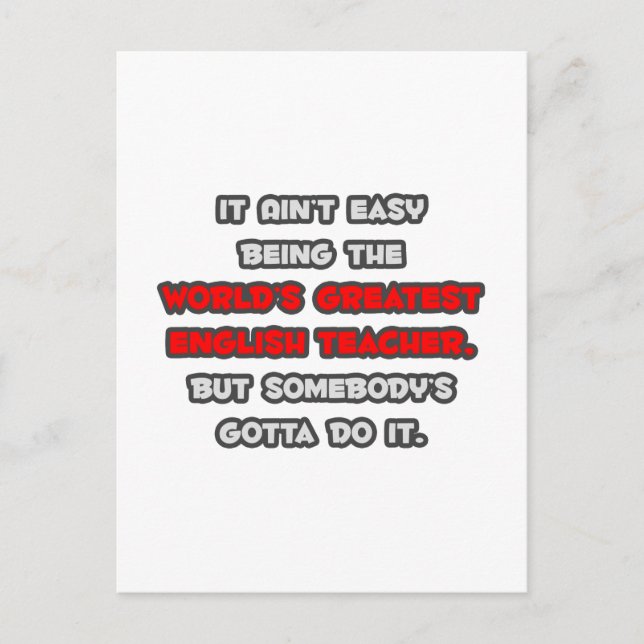 Carte Postale La plus grande blague d'enseignant anglais du mond (Devant)