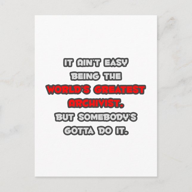 Carte Postale La plus grande plaisanterie archiviste du monde (Devant)