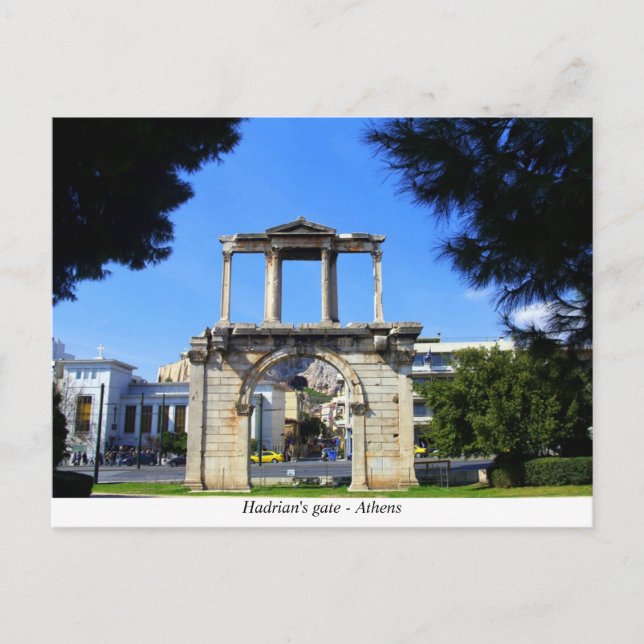 Carte Postale La porte d'Hadrien à Athènes (Devant)