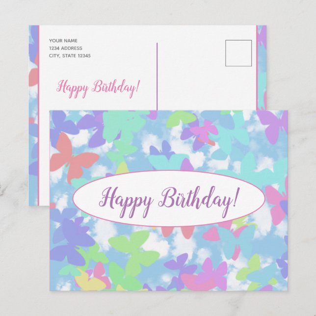 Carte Postale La poste de Tarjeta - Joyeux anniversaire! -Person (Devant / Derrière)