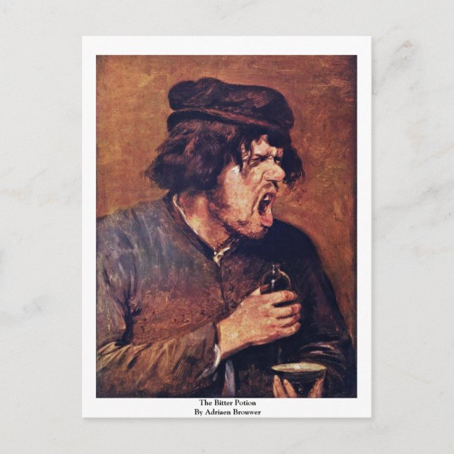 Carte Postale La Potion Amère D'Adriaen Brouwer (Devant)