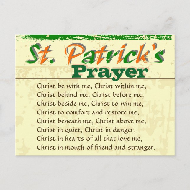 Carte Postale La prière de saint Patrick, Christ en moi (Devant)