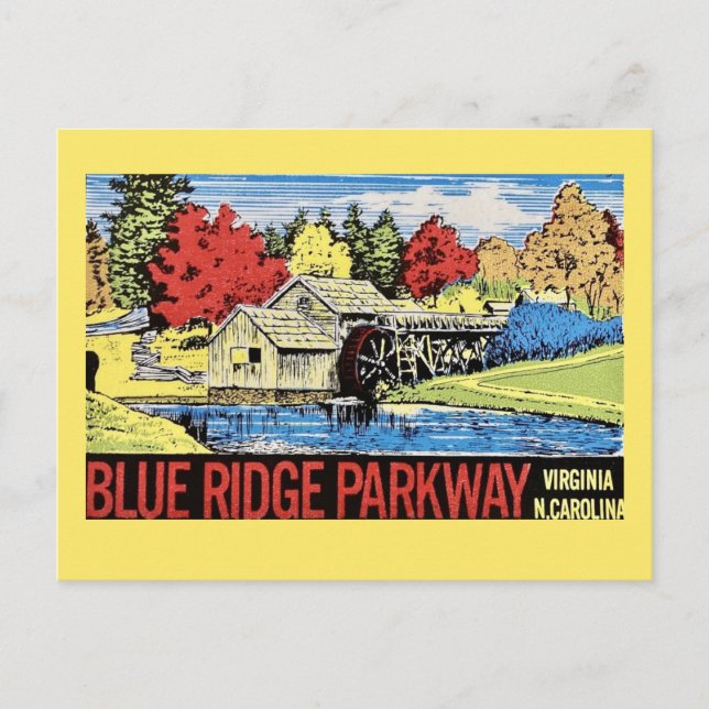 Carte Postale La promenade Blue Ridge Vintage (Devant)