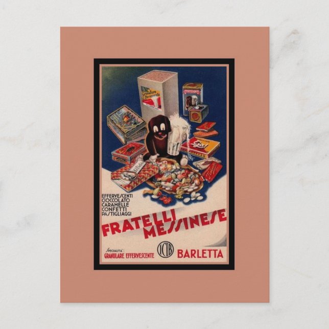 Carte Postale La publicité italienne vintage de bonbons (Devant)