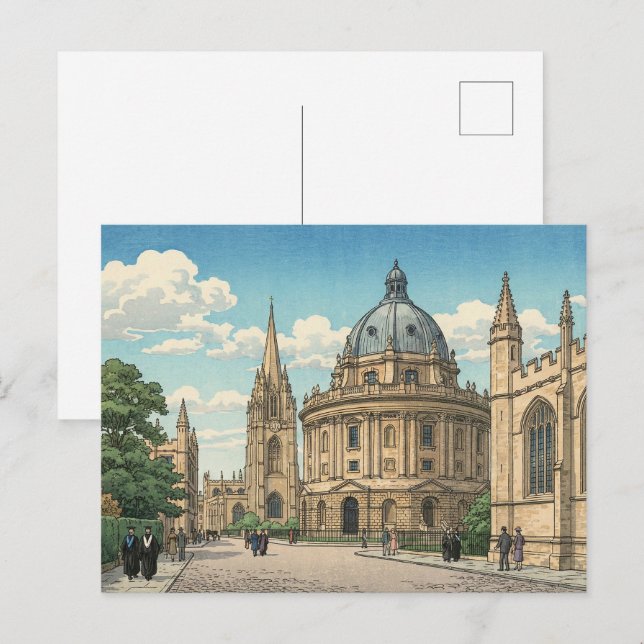 Carte Postale La Radcliffe Camera de l'Université d'Oxford (Devant / Derrière)