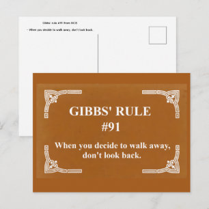Carte Postale la règle 91 de Gibbs