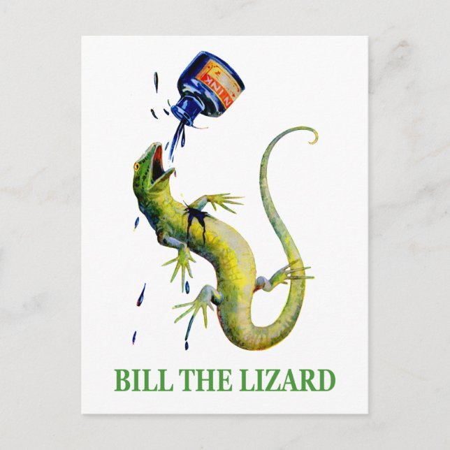 Carte Postale La Reine des Coeurs attaque Bill le Lizard (Devant)