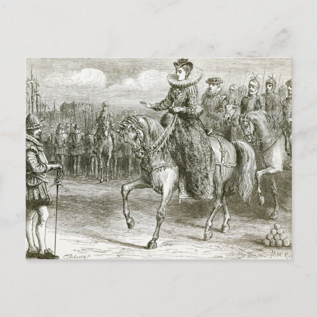 Carte Postale La reine Elizabeth à Tilbury (Devant)