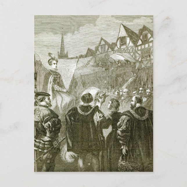 Carte Postale La reine Elizabeth entre à Londres (Devant)