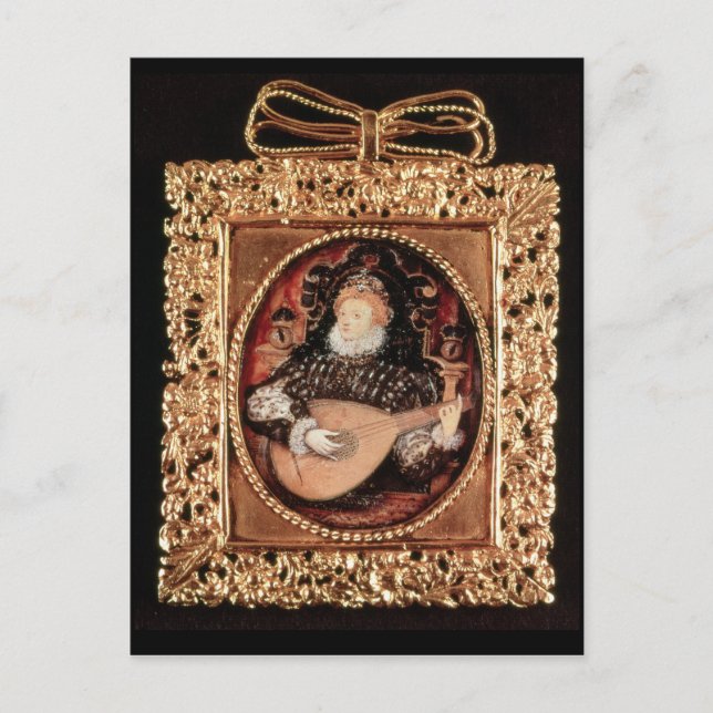 Carte Postale La reine Elizabeth I joue du luth (Devant)