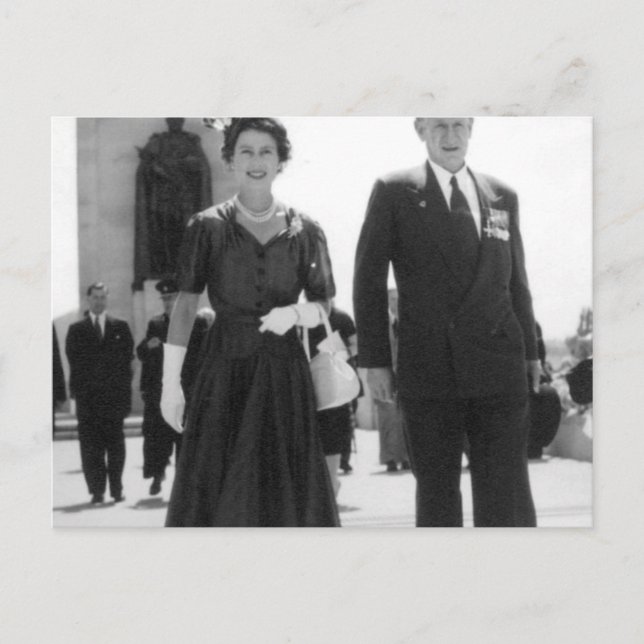 Carte Postale La reine Elizabeth II et Sir Walter Jackson Cooper (Devant)