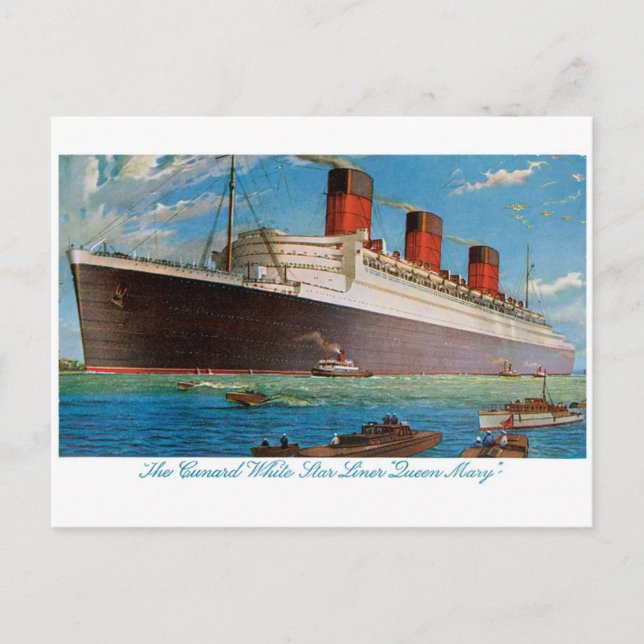Carte Postale La reine Mary de Cunard White Star Line (Devant)