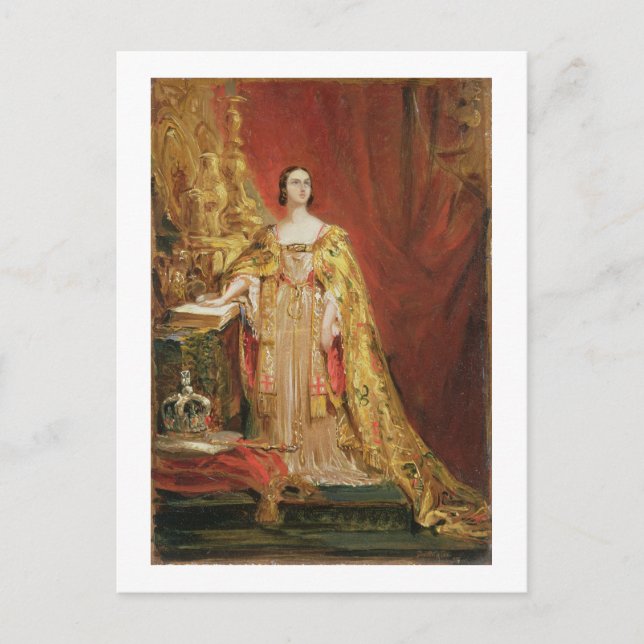 Carte Postale La reine Victoria (1819-1901) prend le couronnemen (Devant)