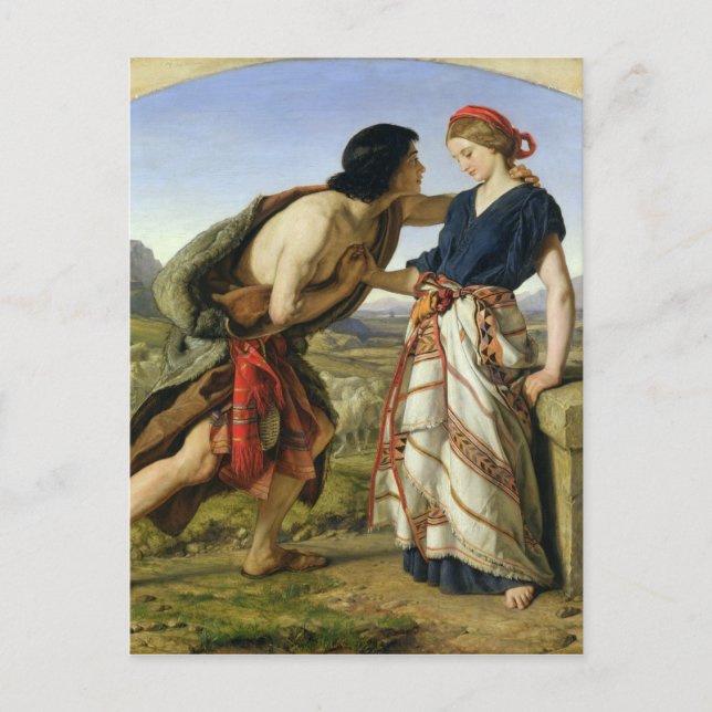 Carte Postale La Rencontre de Jacob et Rachel, 1853 (Devant)