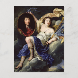 Carte Postale La renommée présente un portrait de Louis XIV