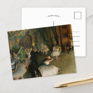 Carte Postale La répétition du ballet sur scène   Edgar Degas