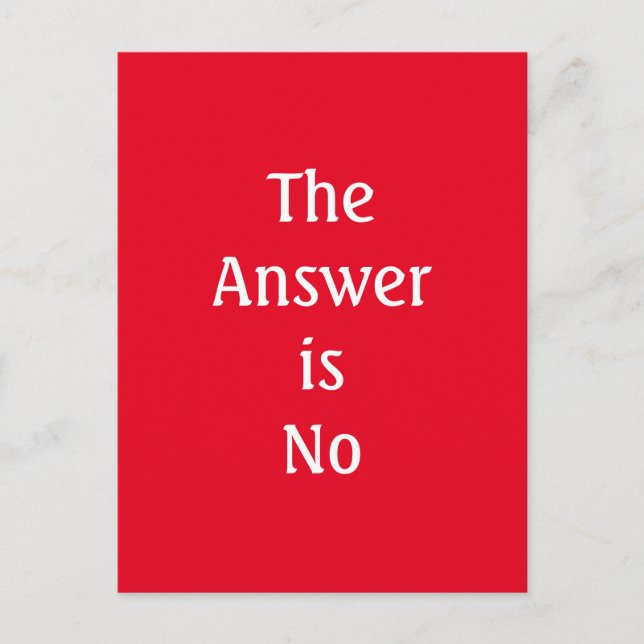 Carte Postale La réponse n'est pas de la typographie (Devant)