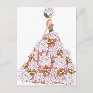 Carte Postale La robe de fleurs