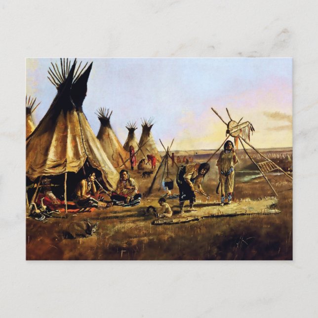 Carte Postale « La Robe de soie » par Charles M Russell (Devant)