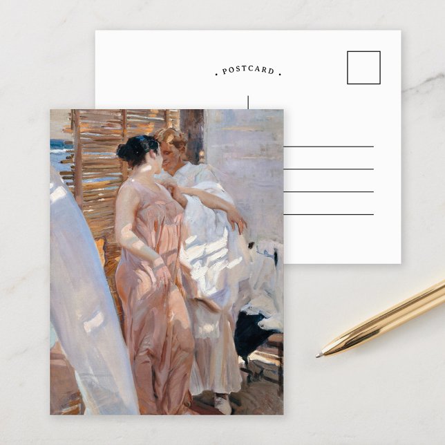 Carte Postale La robe rose, après le bain | Joaquín Sorolla (Créateur téléchargé)