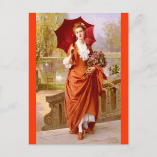 Carte Postale La robe rouge - Caraud