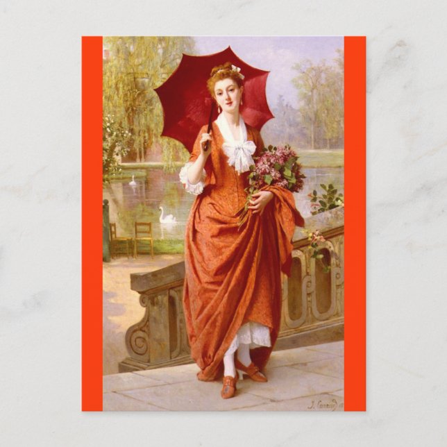 Carte Postale La robe rouge - Caraud (Devant)