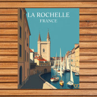 La Rochelle, France : Art de voyage vintage