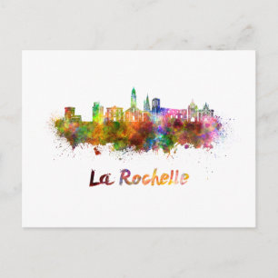 Carte Postale La Rochelle skyline in watercolor