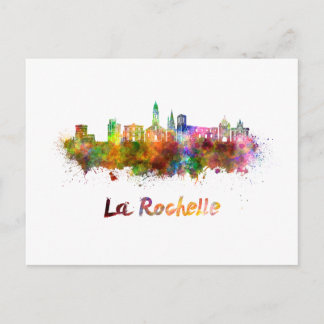 Carte Postale La Rochelle skyline in watercolor